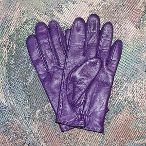 Ralph Lauren Rich Purple Leather Gloves
